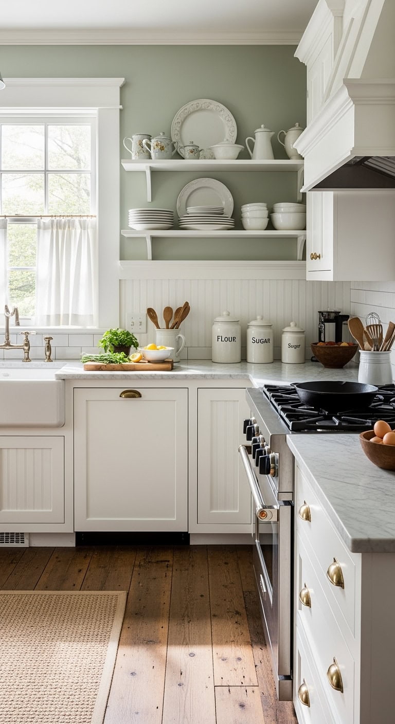 timeless farmhouse kitchen wall treatment