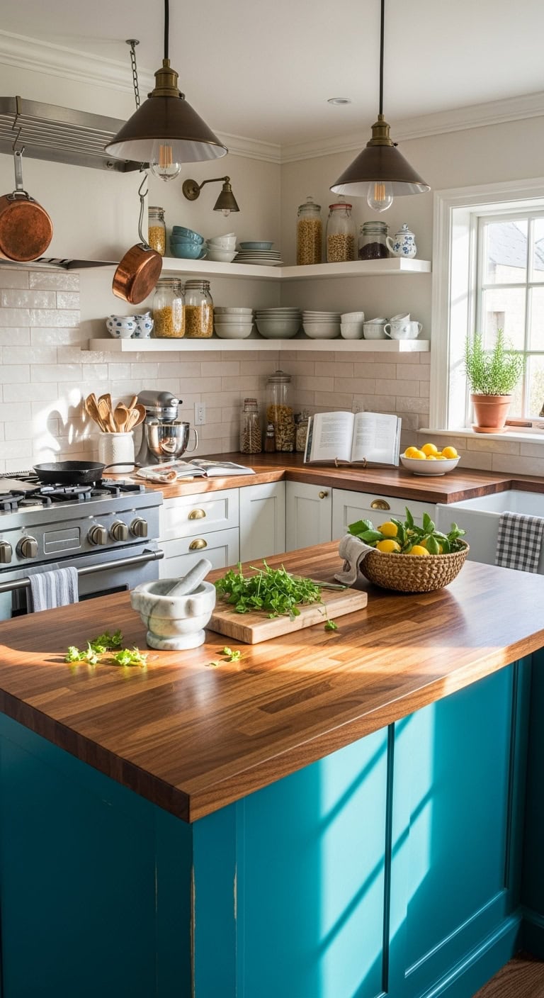 turquoise island kitchen design showstopper
