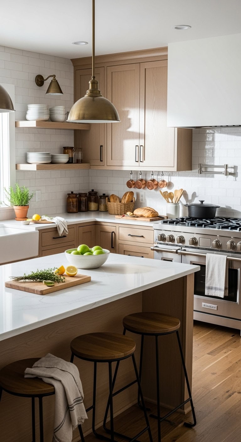 warm serene intentional balanced scandinavian kitchen
