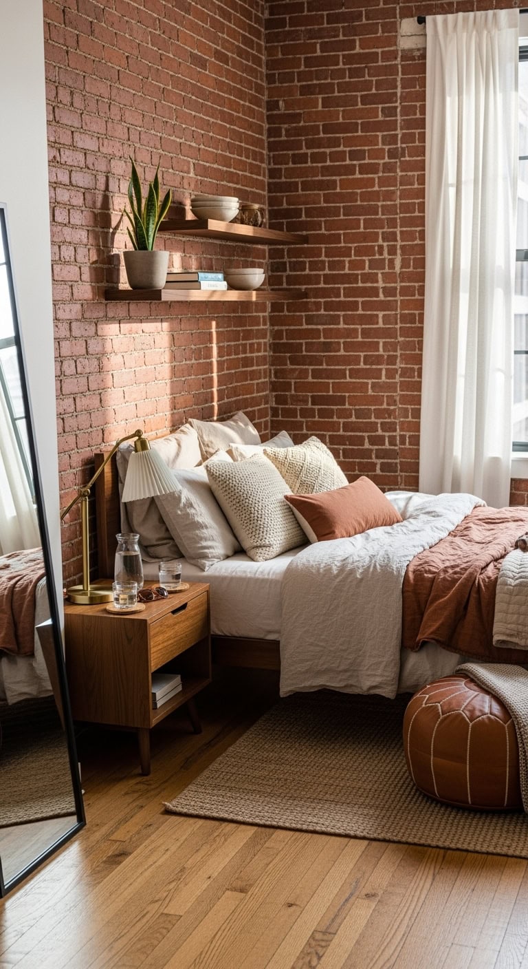 warm textured bedroom character highlight