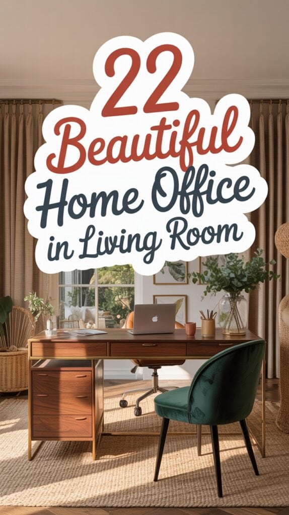 22 Beautiful Home Office in Living Room
