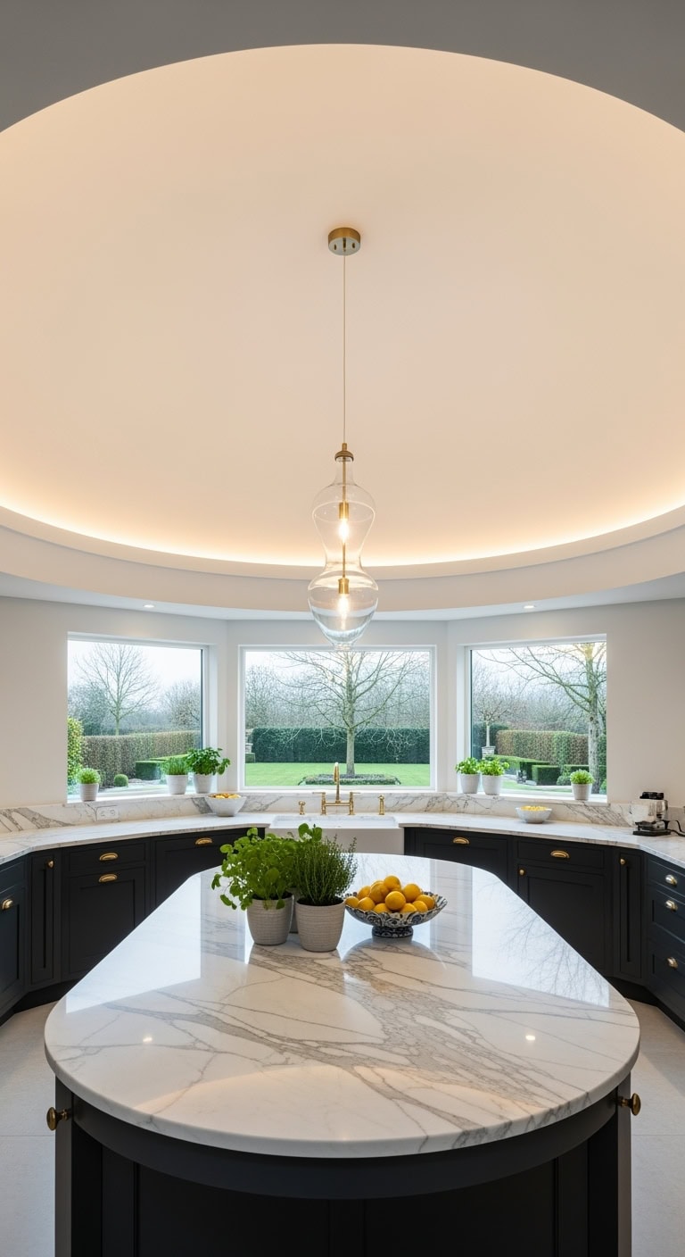 architectural drama flowing curves illuminating glow