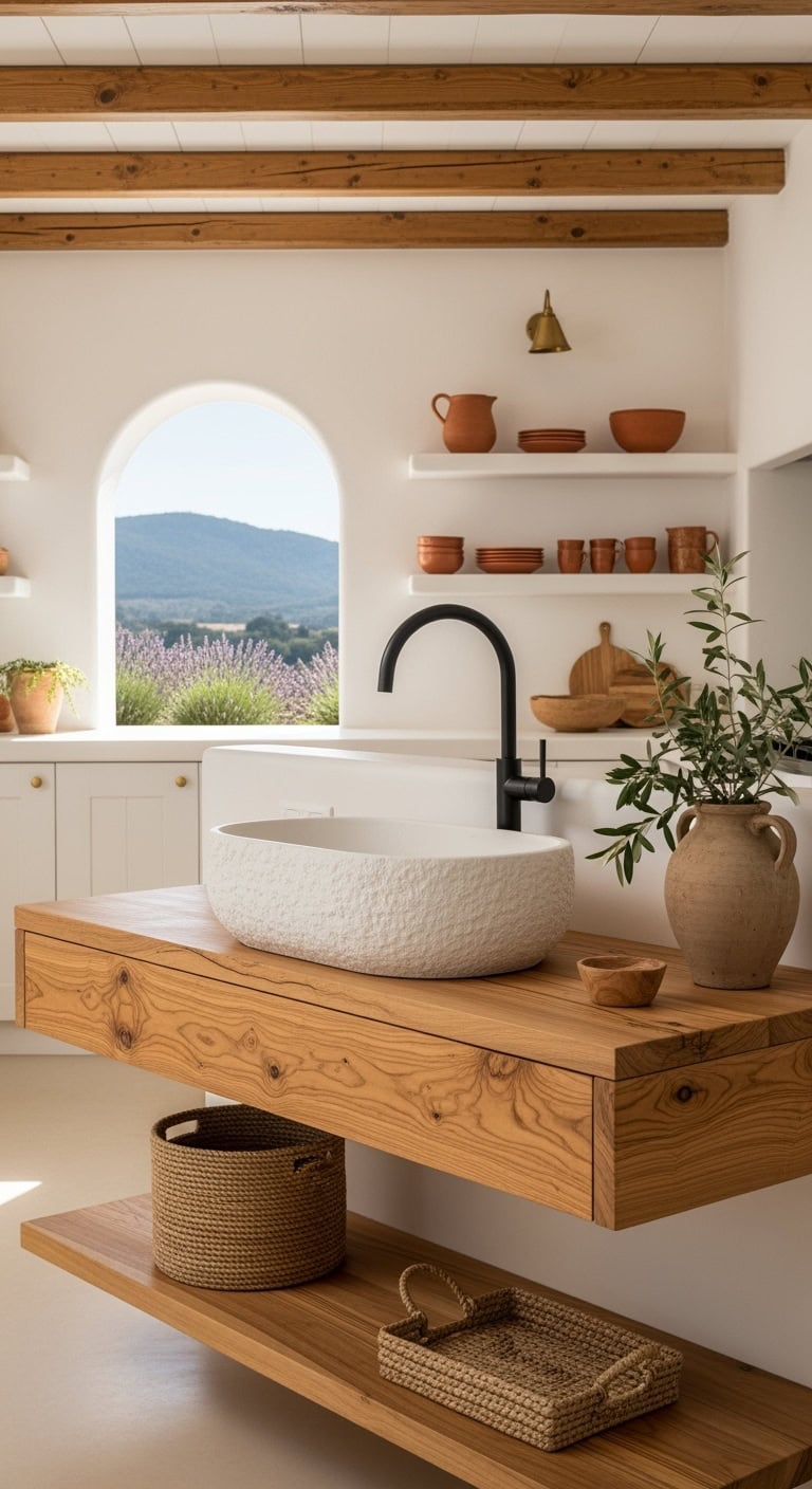 authentic mediterranean ceramic vessel sink