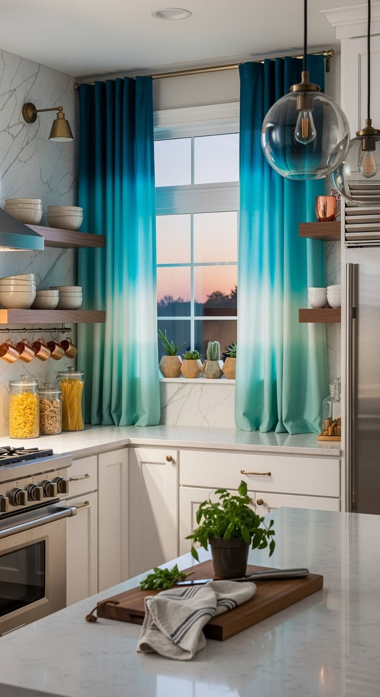 beachy gradient transformative complementary curtains