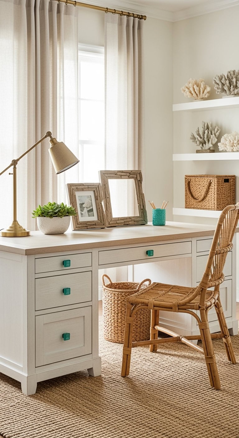 beachy sparkling turquoise cabinet upgrade