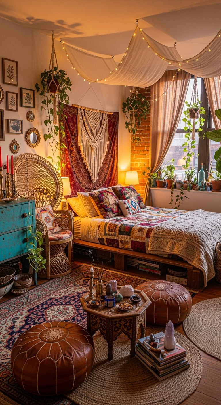 bohemian eclectic layered cozy