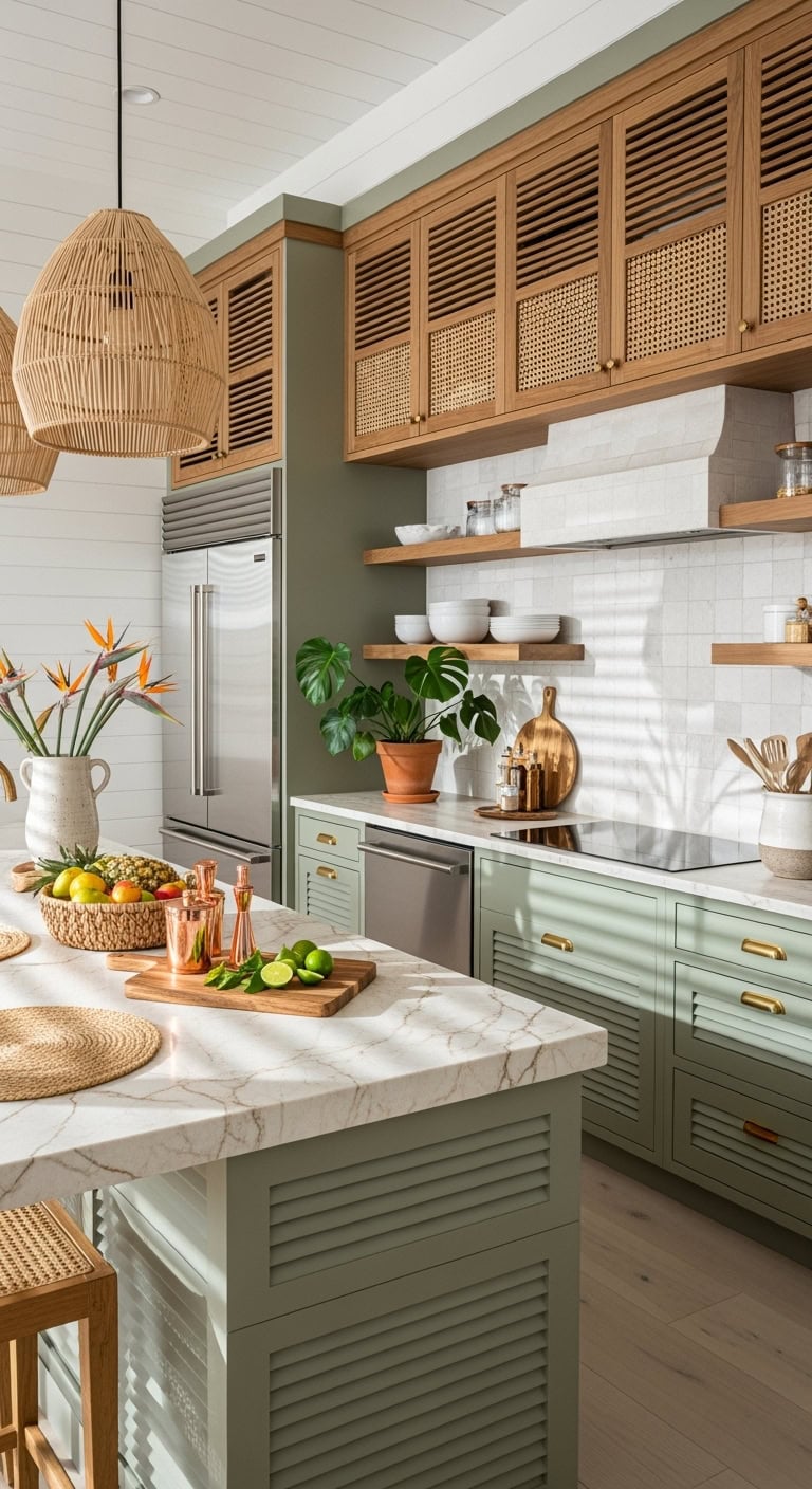 breezy vacation inspired kitchen cabinets