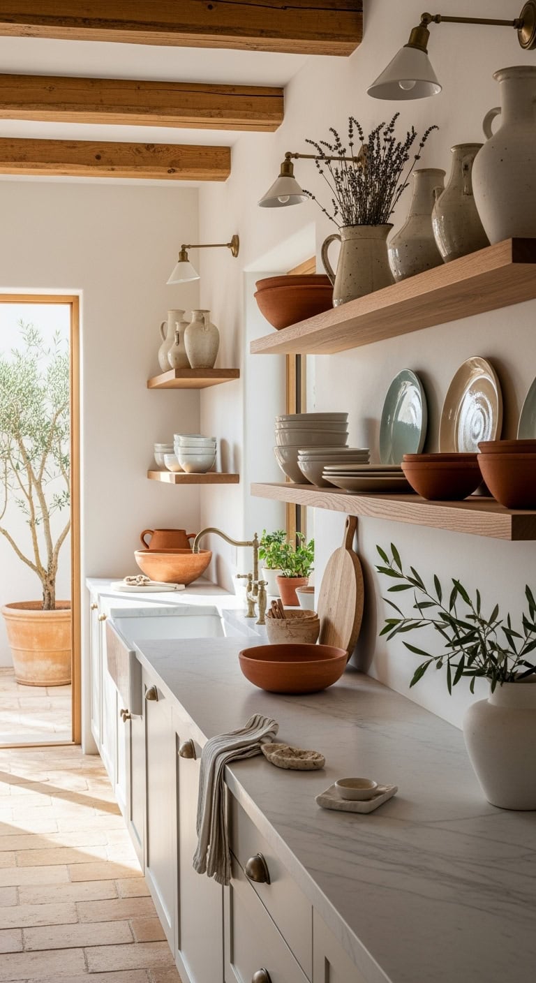 ceramics showcase in natural light