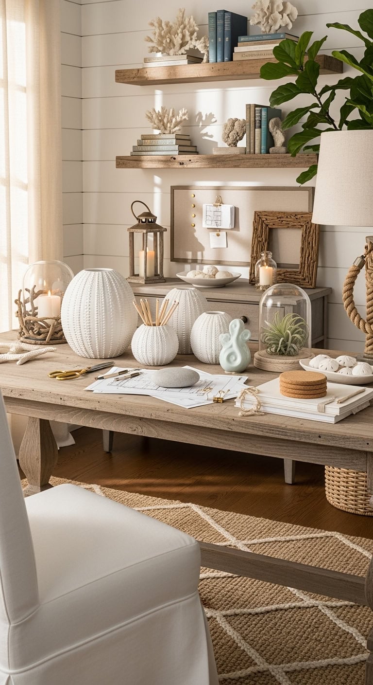 coastal chic desktop organization