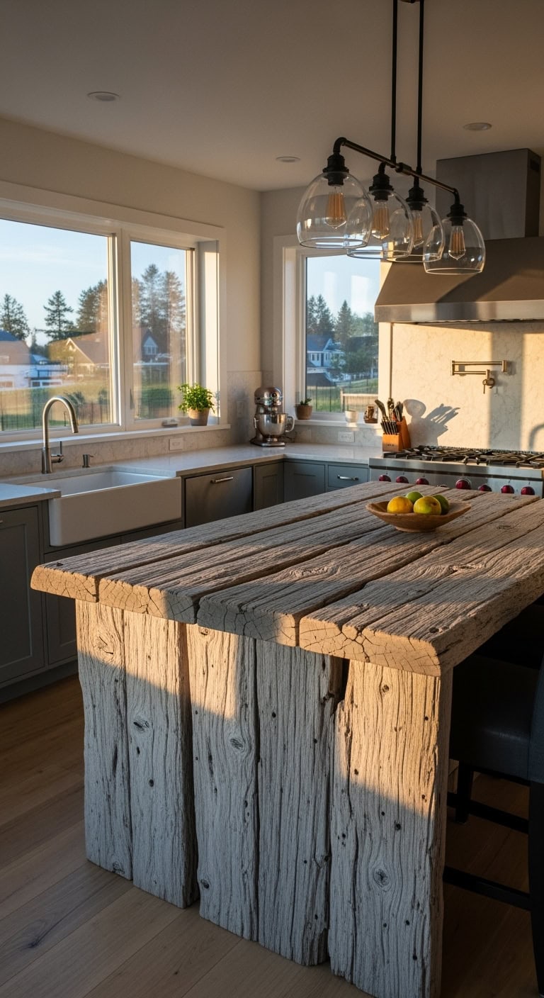 coastal chic driftwood kitchen centerpiece