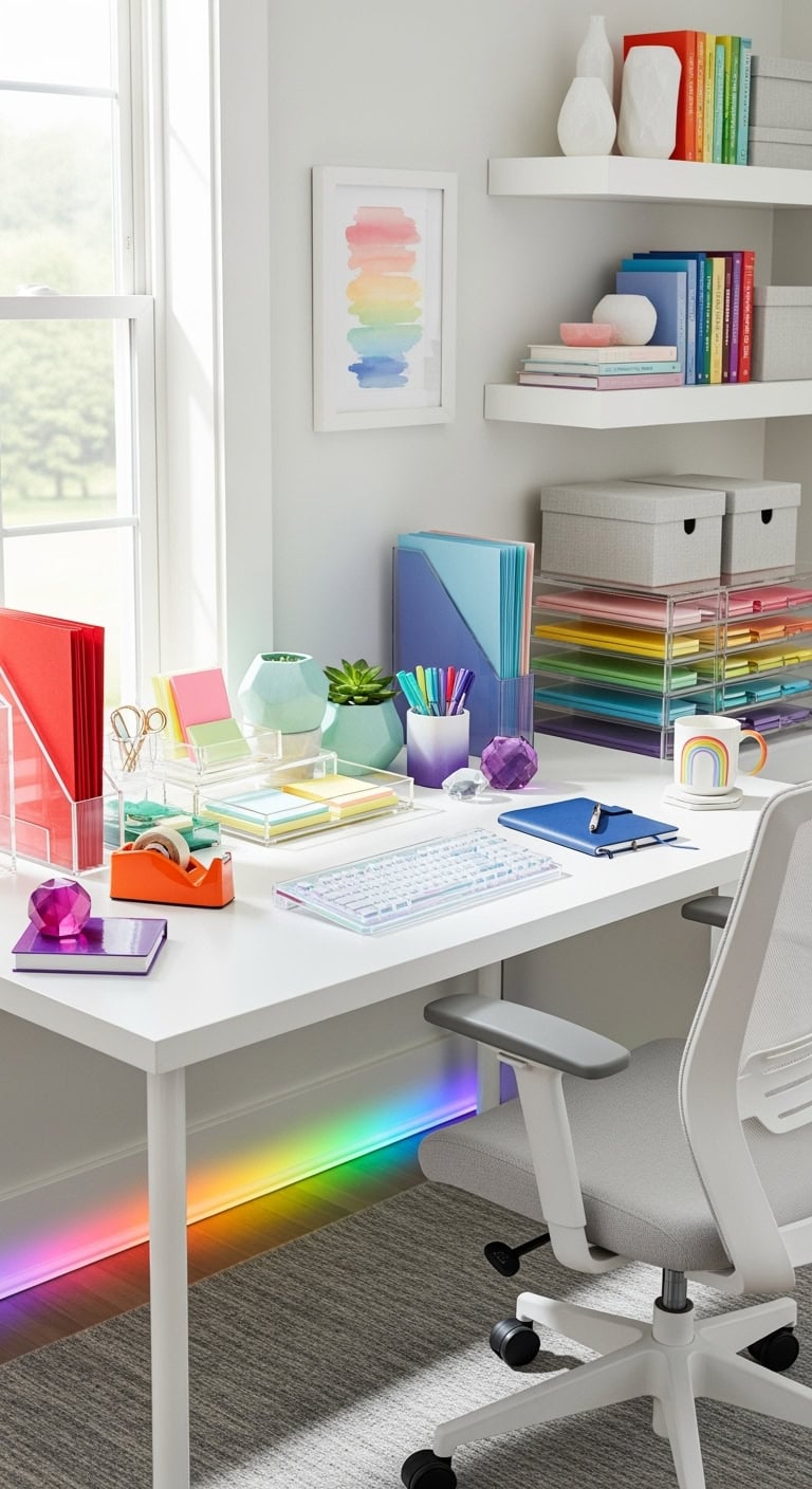 colorful joyful desk accessories design