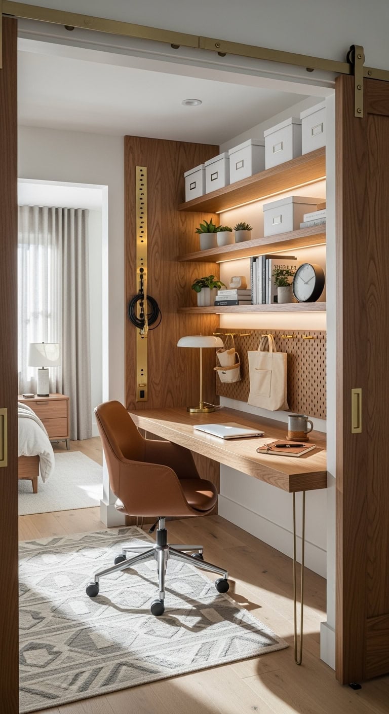 compact sophisticated hidden home office