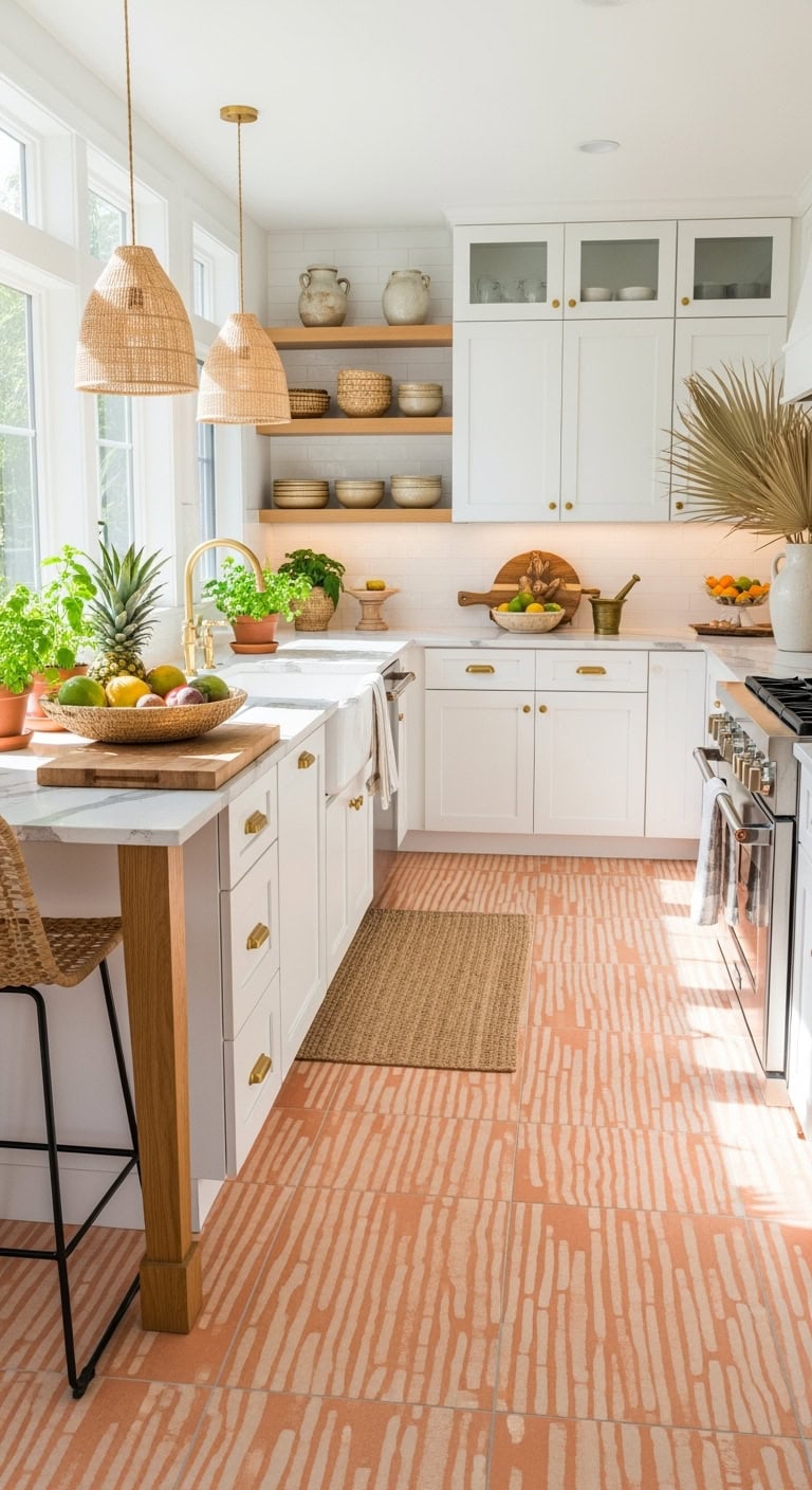 coral inspired vibrant underfoot statement