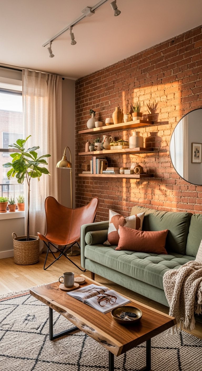 cozy textured industrial chic exposed brick