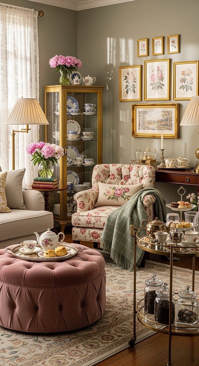 cozy vintage english tea room