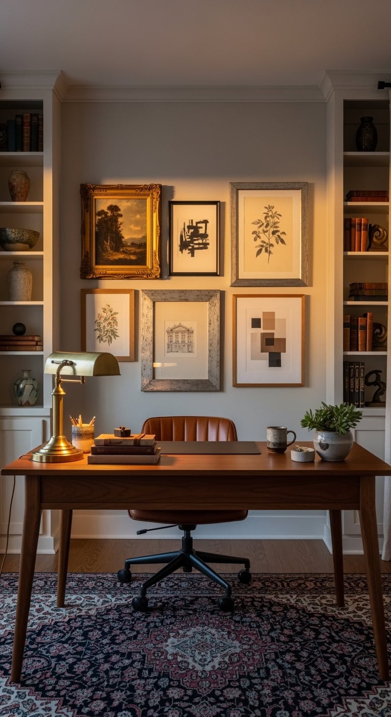 eclectic gallery of complementary artwork