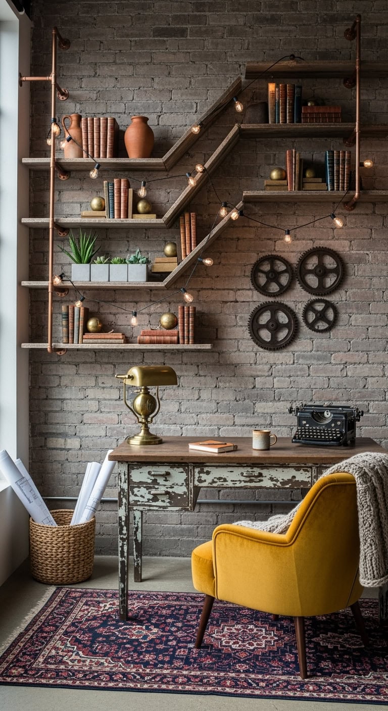 eclectic industrial farmhouse chic decor
