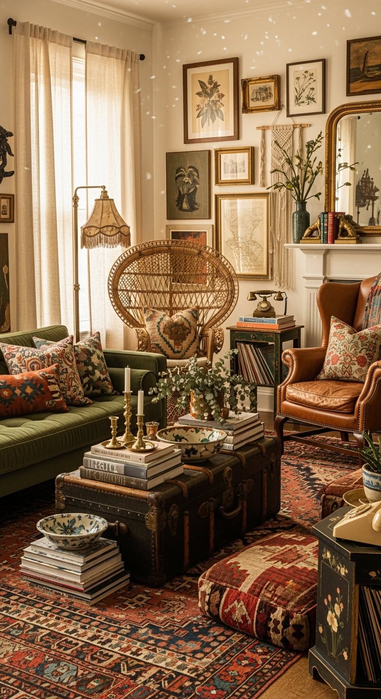 eclectic thrifted uniquely personal living space