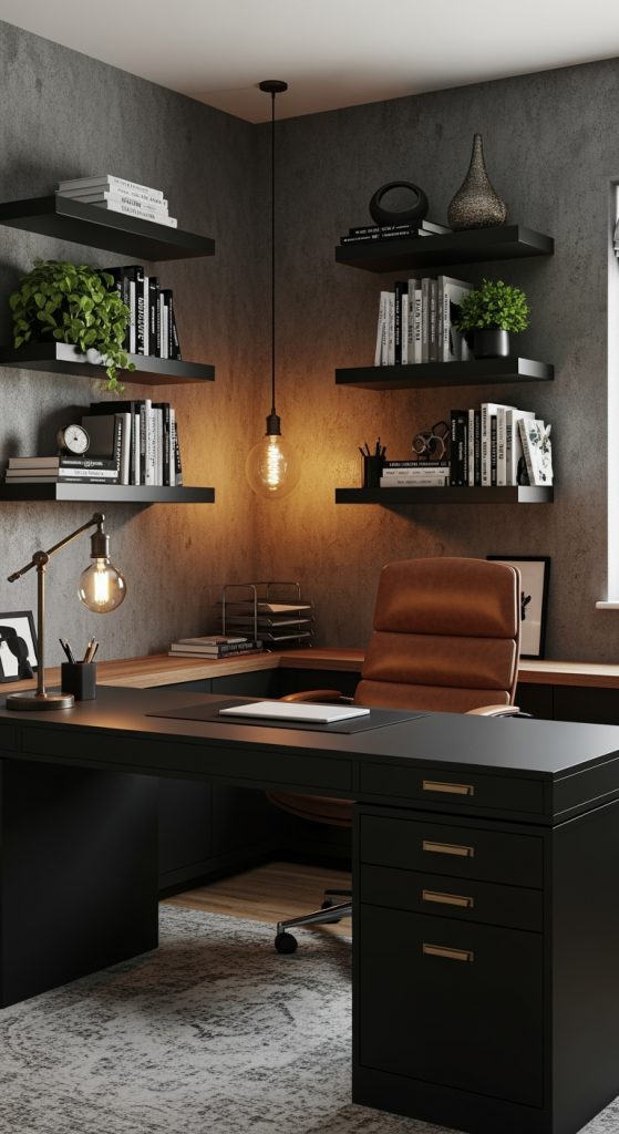 22 Best Black Home Office Ideas
