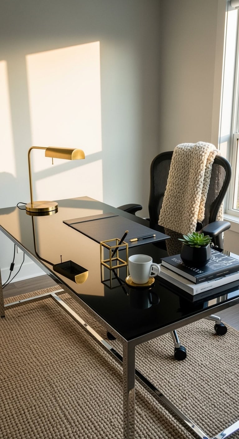 elegant minimalist glass workspace design
