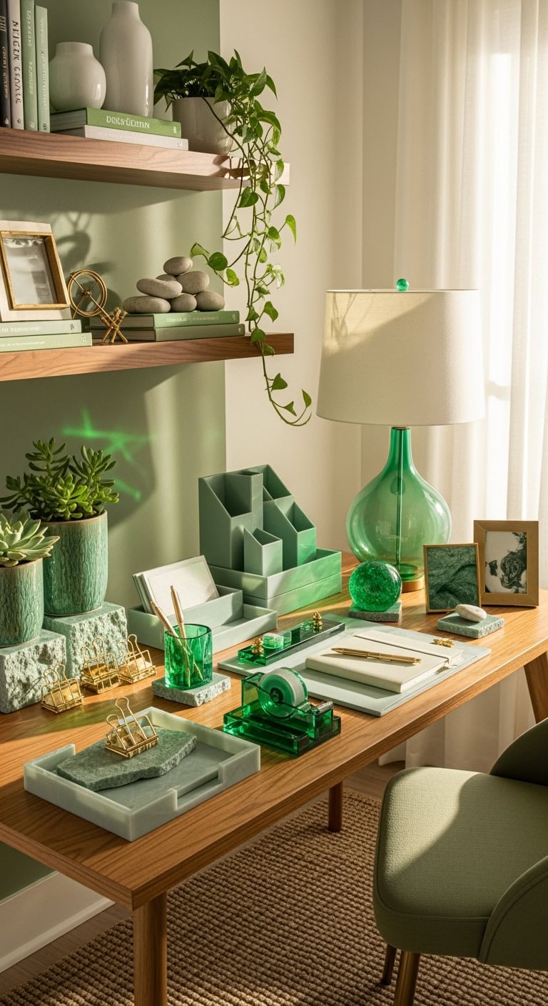 elegant soothing jade glass accents