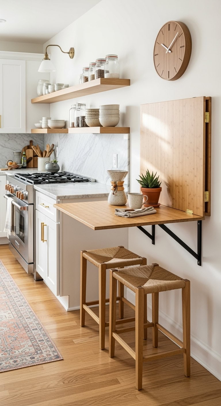 folding wall mounted space saving breakfast nook