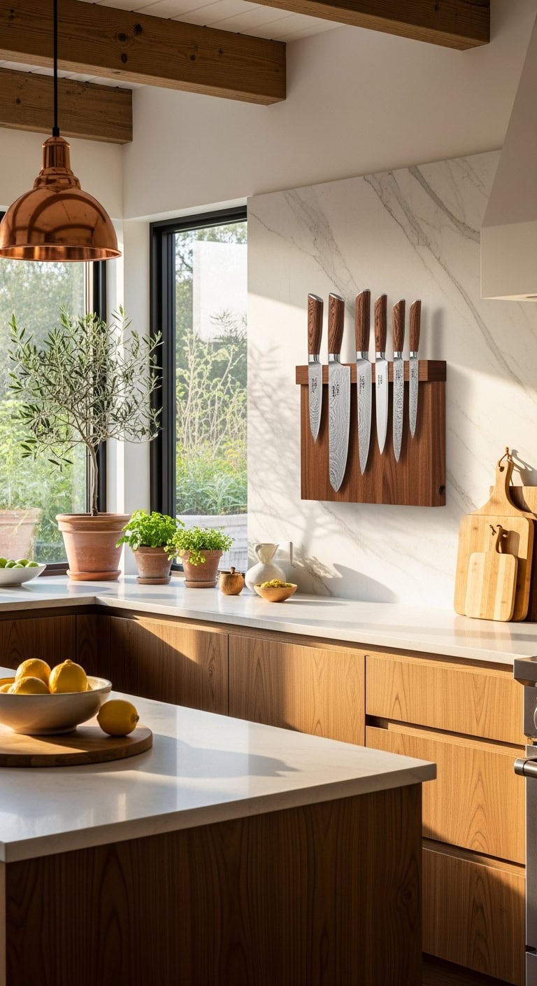 functional floating walnut knife art