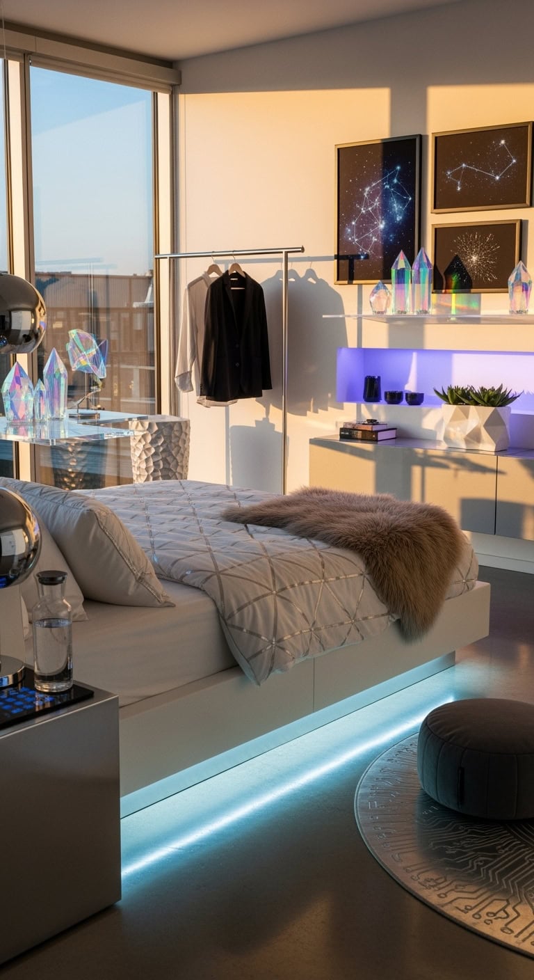 futuristic space age luxury apartment