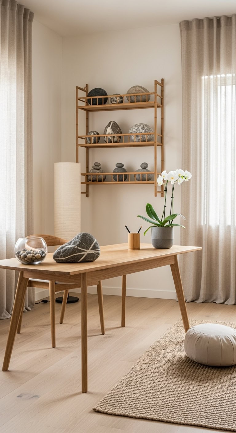 harmonious natural office design elements