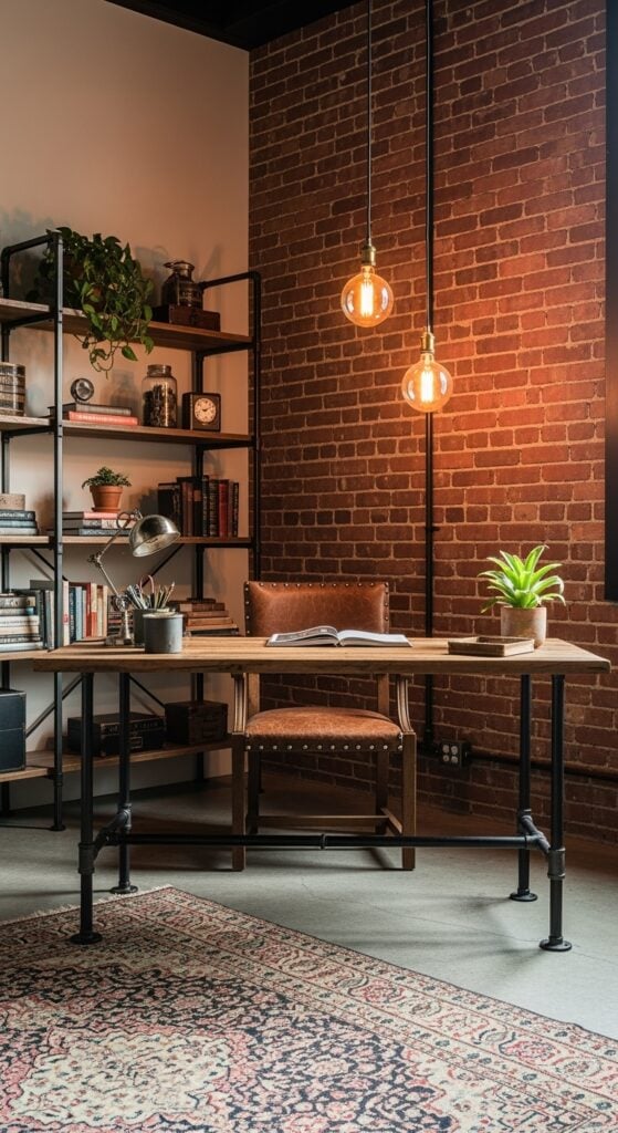 23 Inspiring Industrial Home Office Ideas