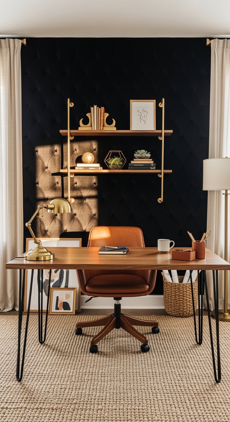 luxurious cozy dimension focused workspace