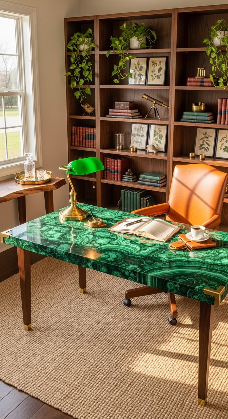 luxurious nature inspired desk surface