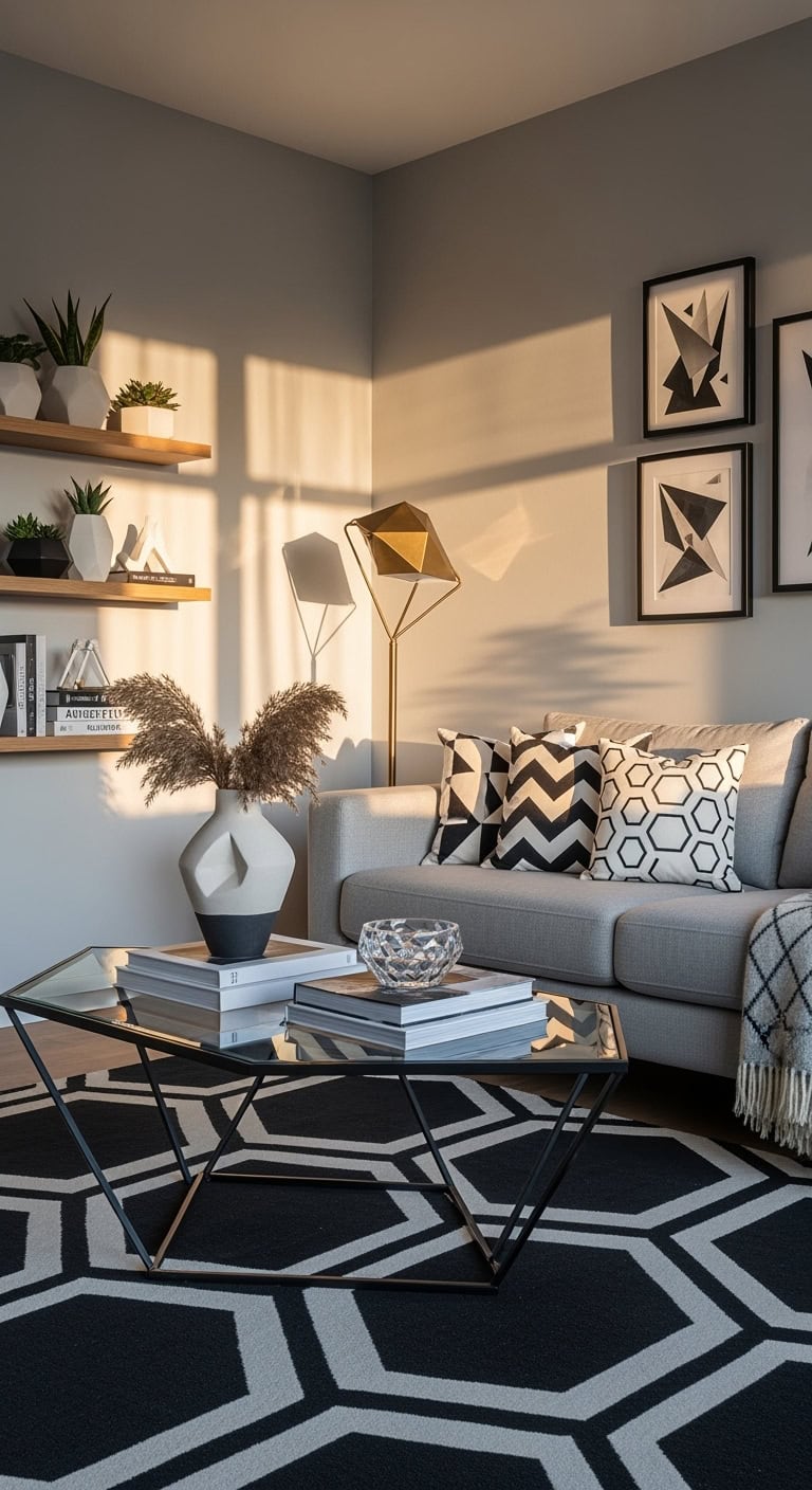 misty grey geometric pattern bliss