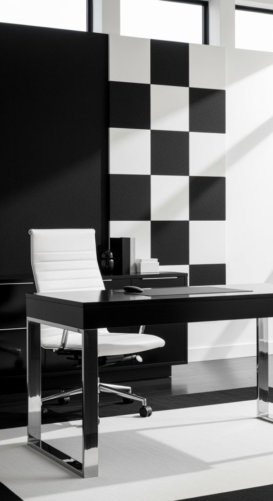 23 Trendy Black and White Home Office