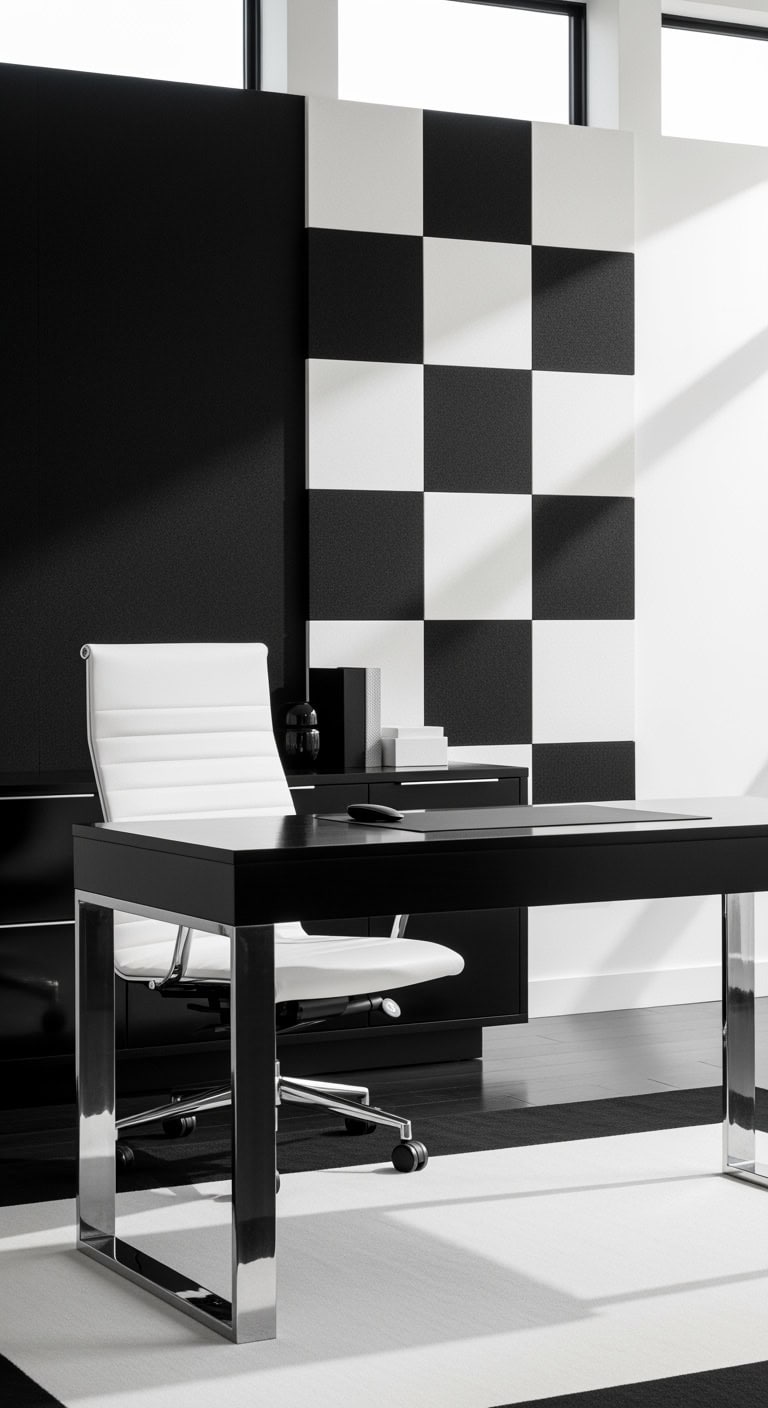 monochrome home office styles