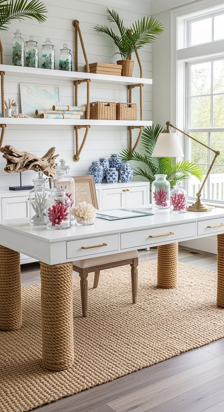 nautical beach house workspace transformation