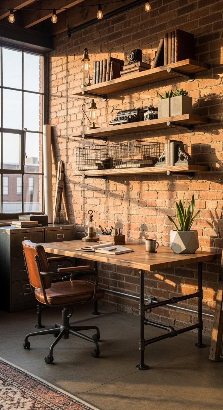 reclaimed wood industrial chic decor
