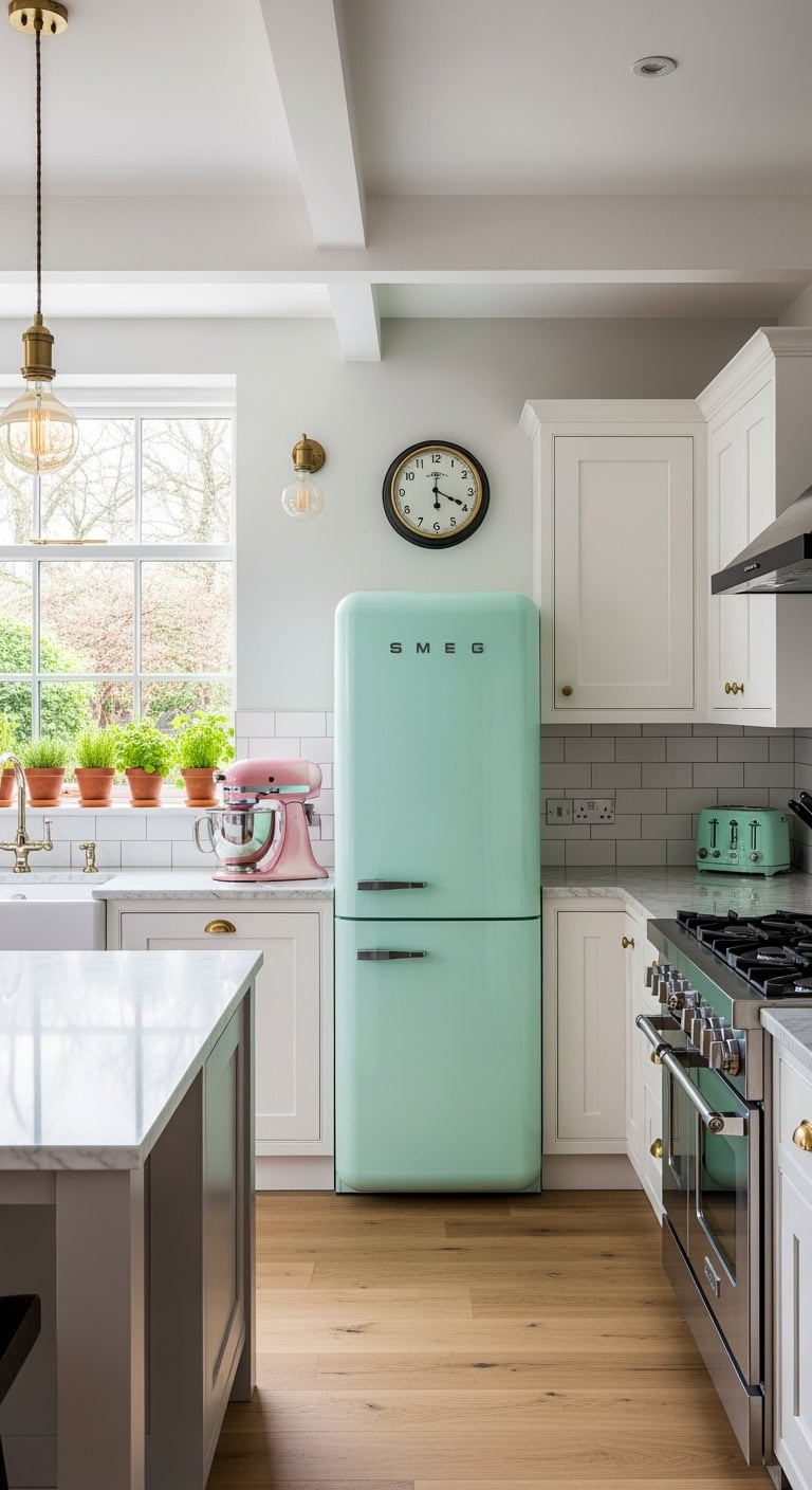 retro appliances chic modern kitchen