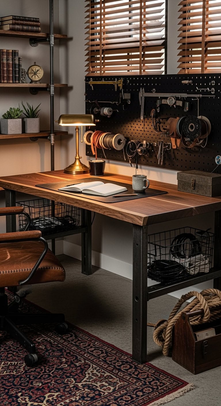 rustic industrial workshop bench conversion