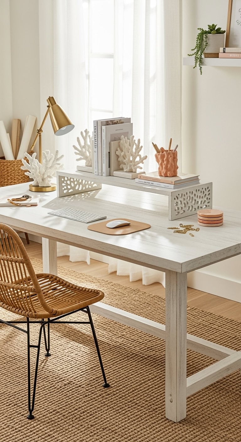 sculptural organic textured coastal inspired desktop accessories