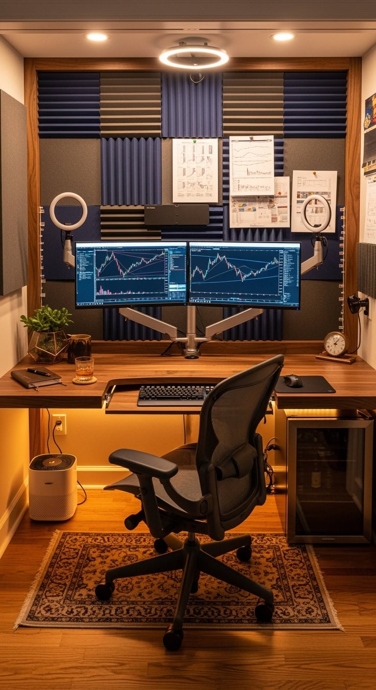sleek compact functional professional trading nook