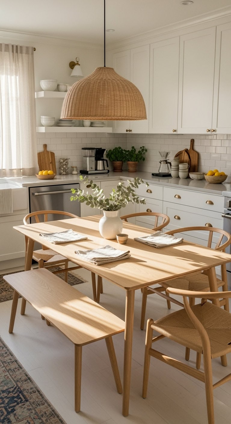 sleek light minimal nordic kitchen table
