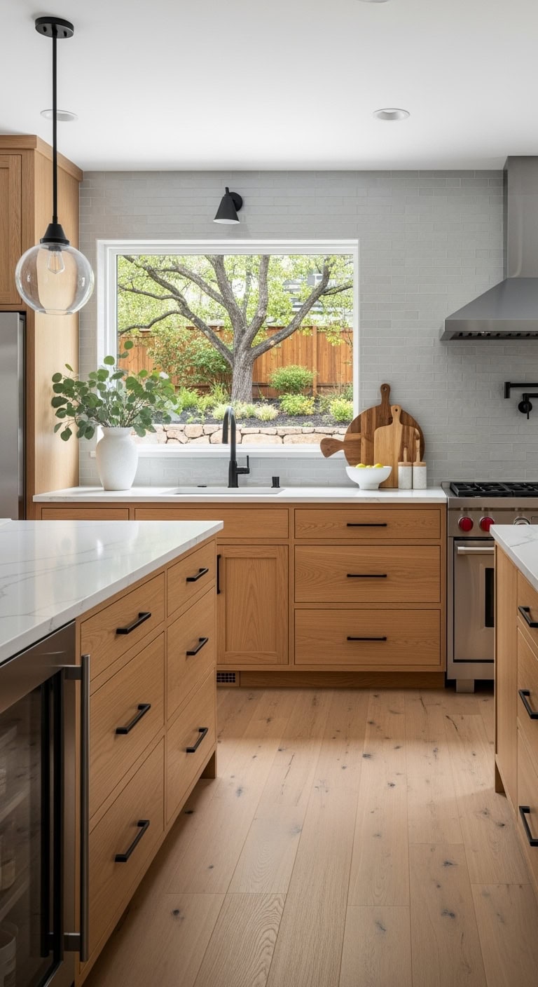 sleek minimal honey toned luxurious