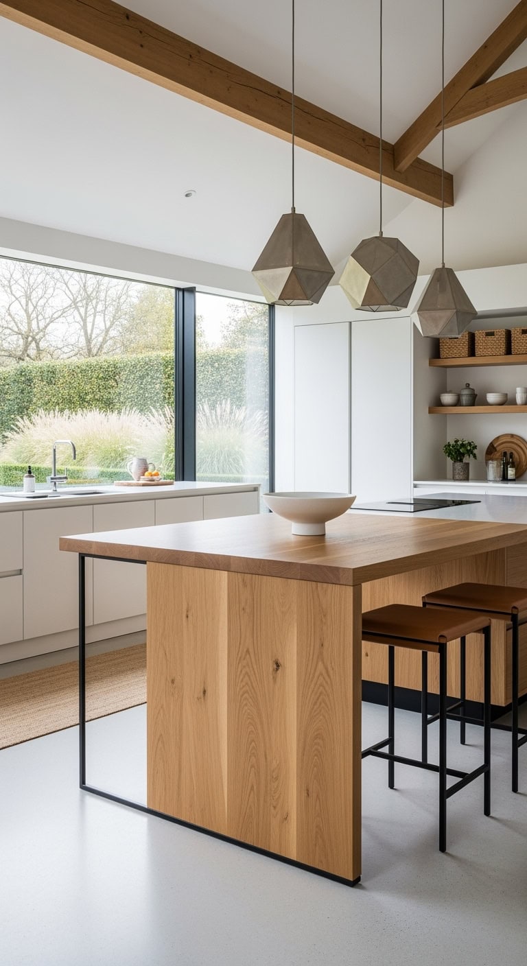 sleek refined uncluttered oak island design