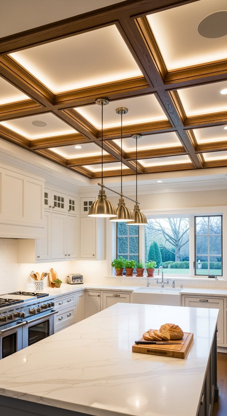 sophisticated dramatic ambient achievable kitchen ceiling