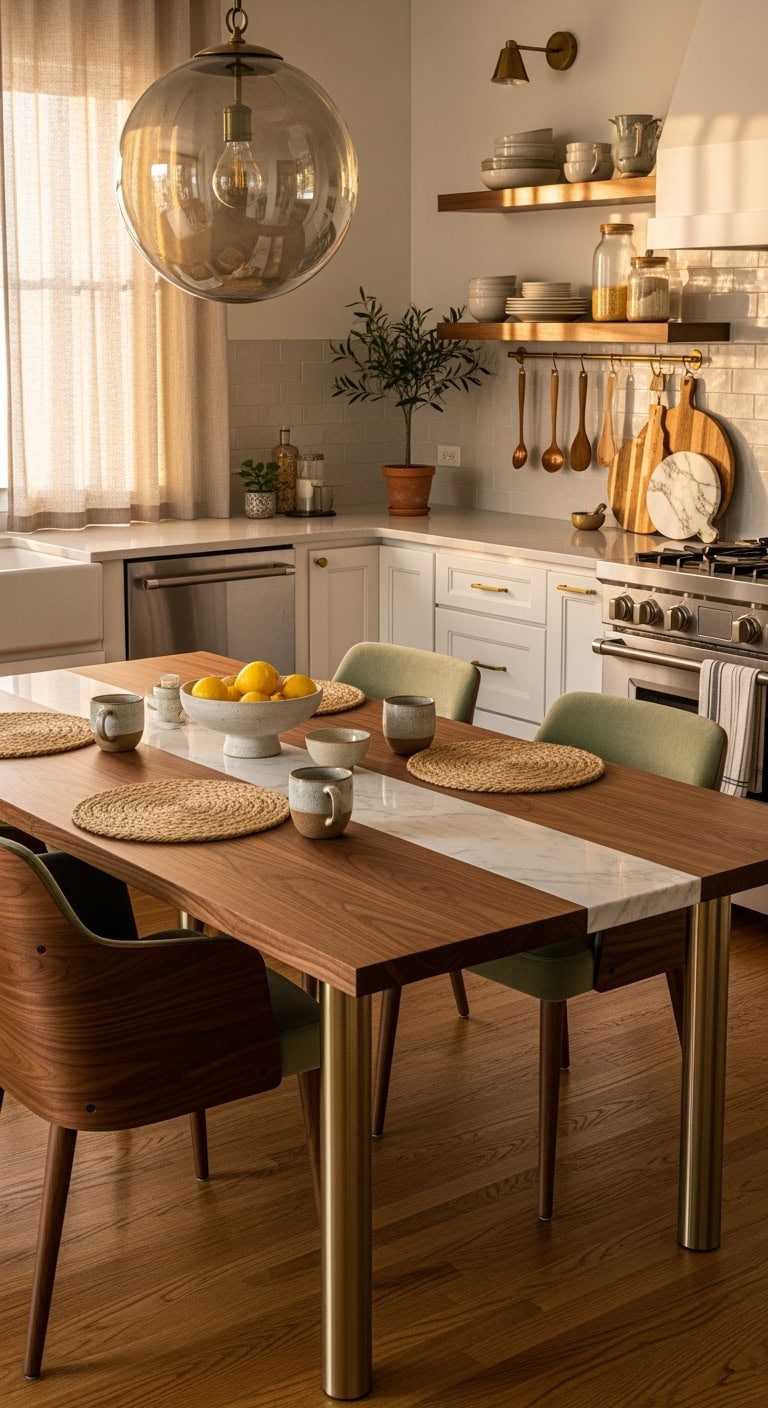 sophisticated hybrid dining table warmth