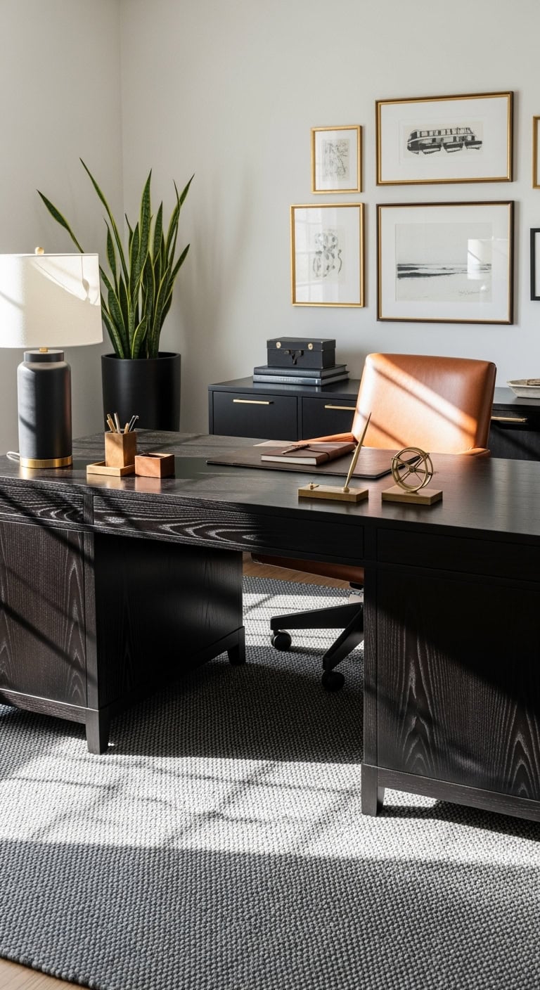 sophisticated luxurious grounding dramatic office