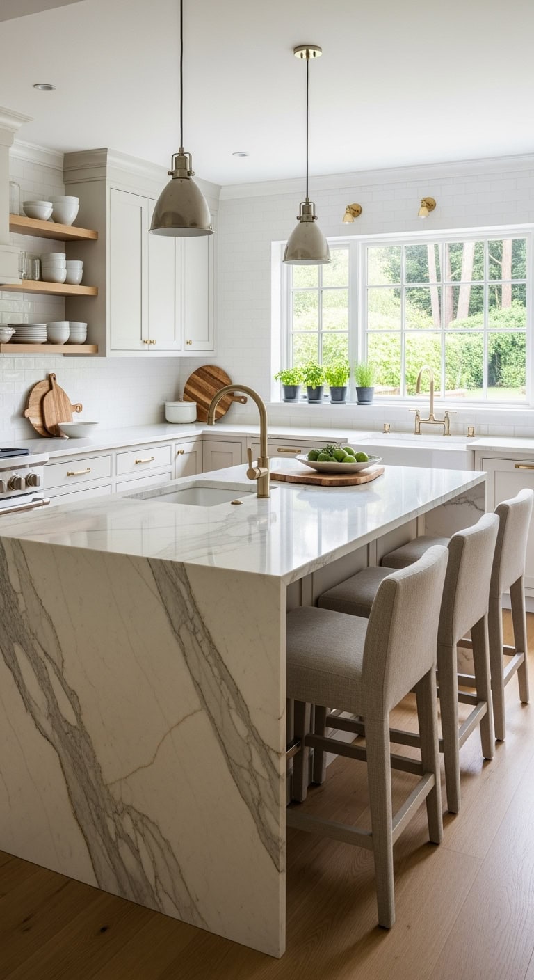 sophisticated neutral palette kitchen design