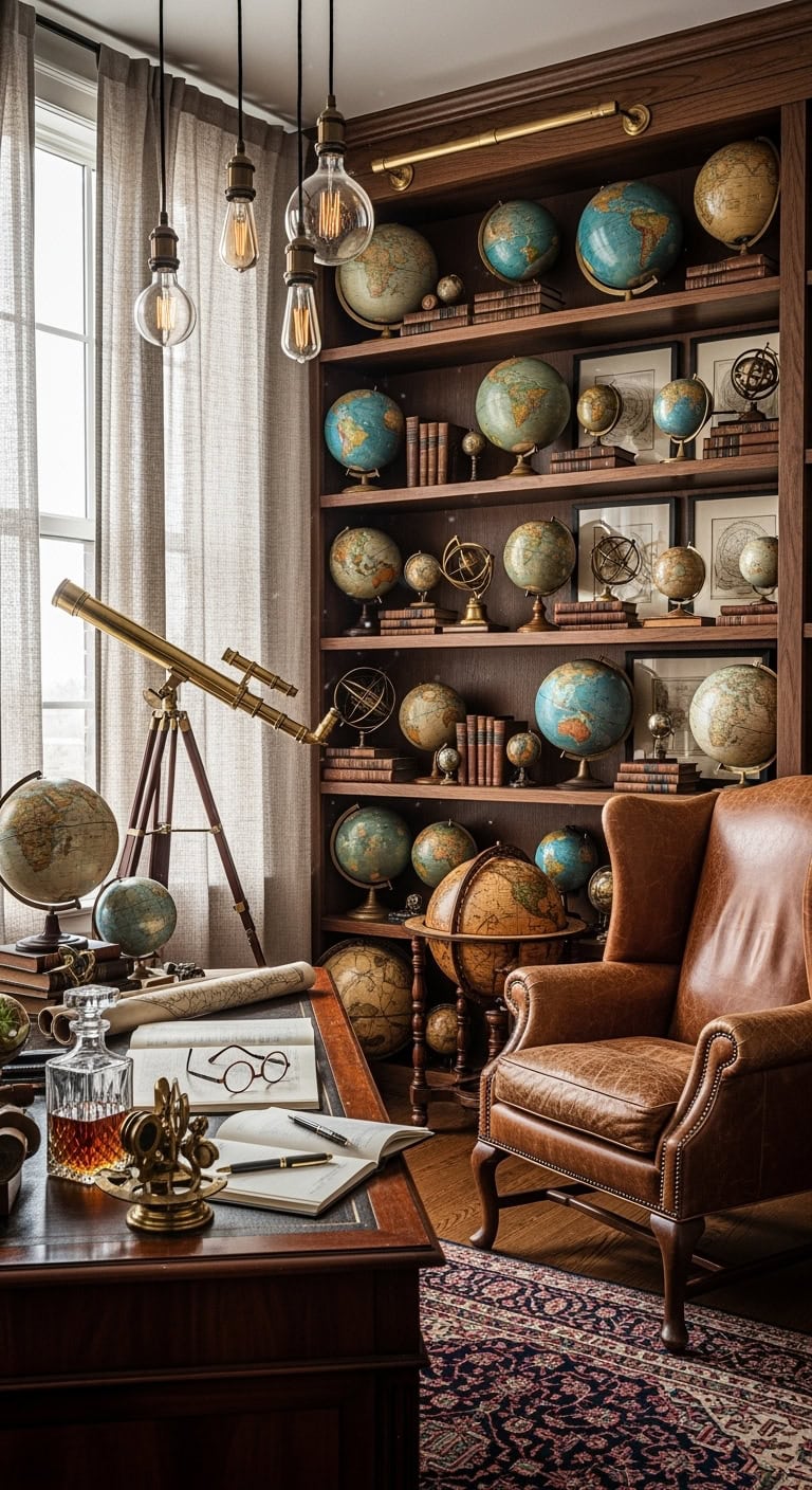 sophisticated vintage globe explorer s workspace