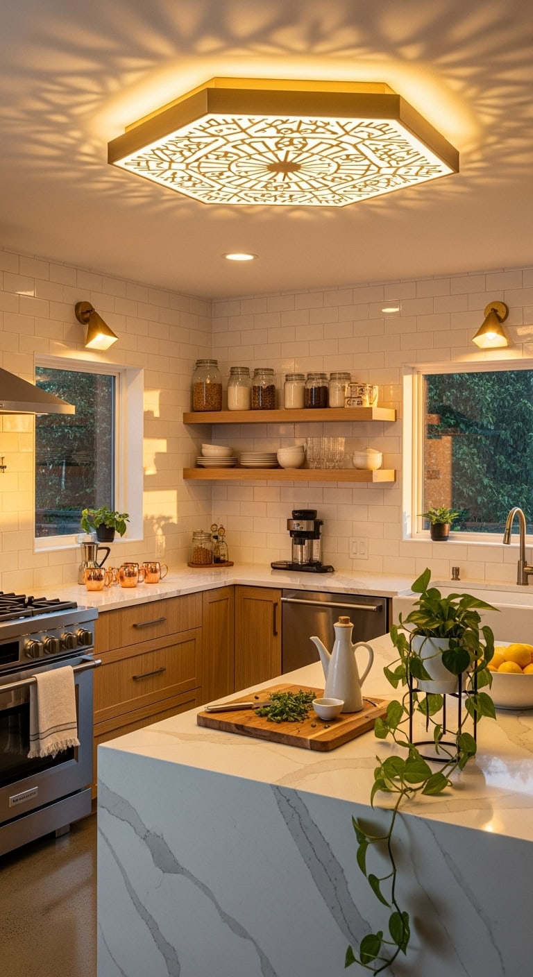 streamlined geometric versatile transformative kitchen lighting